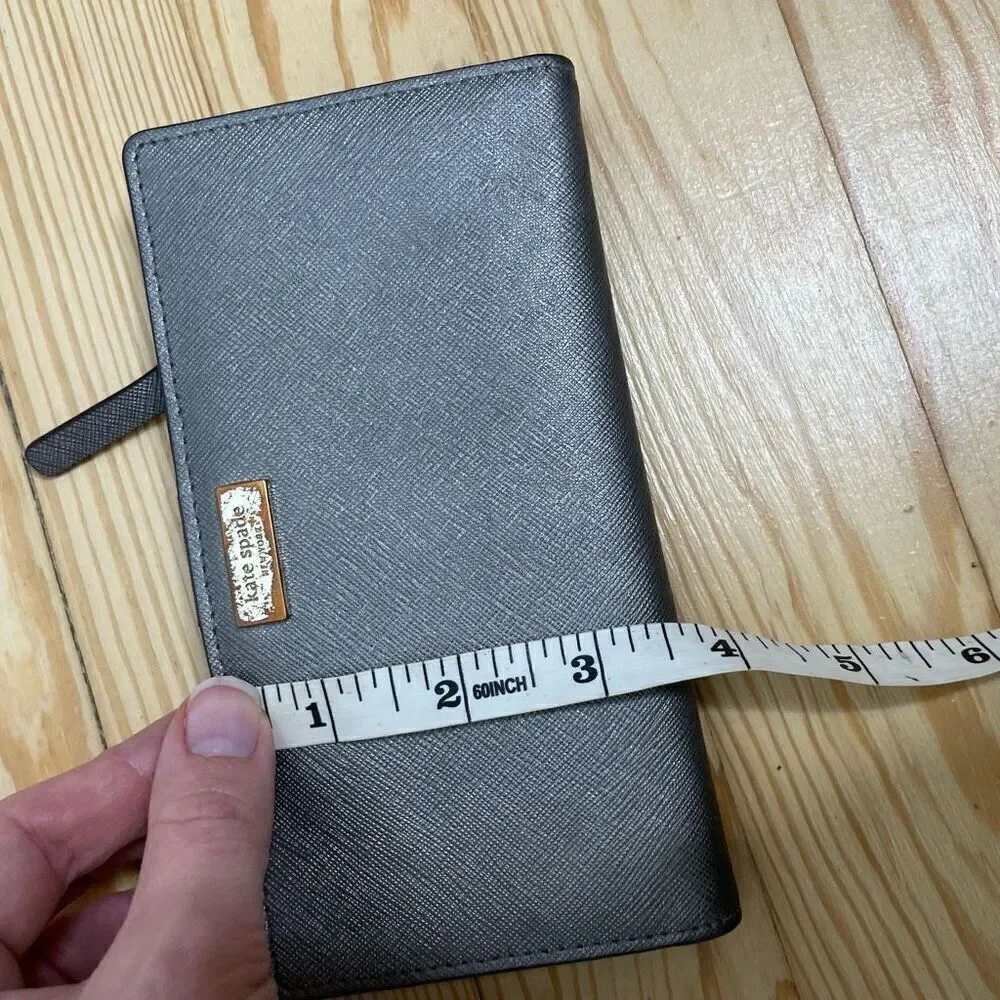CLASSIC KATE SPADE Bifold Snap Wallet W/ Zipper‎ Gold Hardware 7